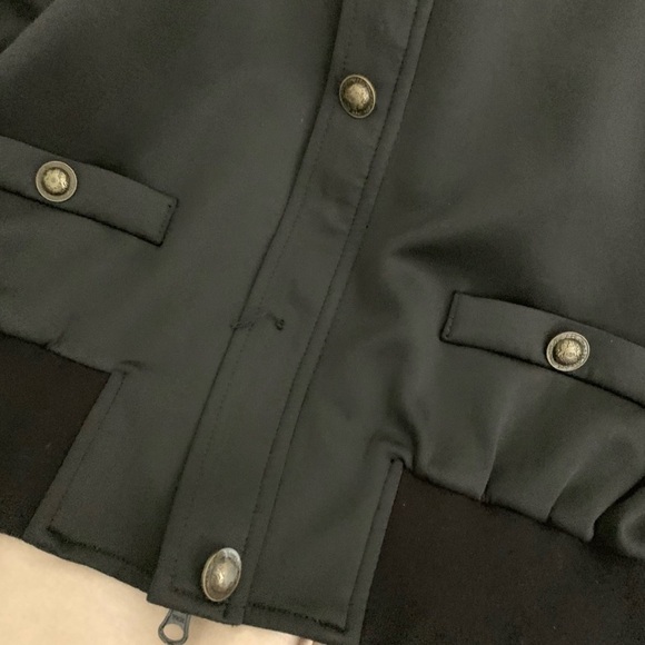 PAM & GELA Aviator Track Colorblock Striped Sleeve Bomber Jacket - Picture 12 of 13